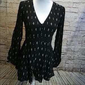 Black and White long sleeve romper